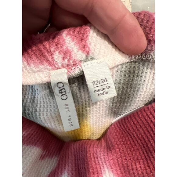 NWT Cato size 22/24 tie dye waffle knit cowl neck top - Picture 2 of 3